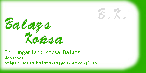 balazs kopsa business card